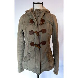 Abercrombie & Fitch Hooded Coat | Army Green Lined Vintage Y2K
